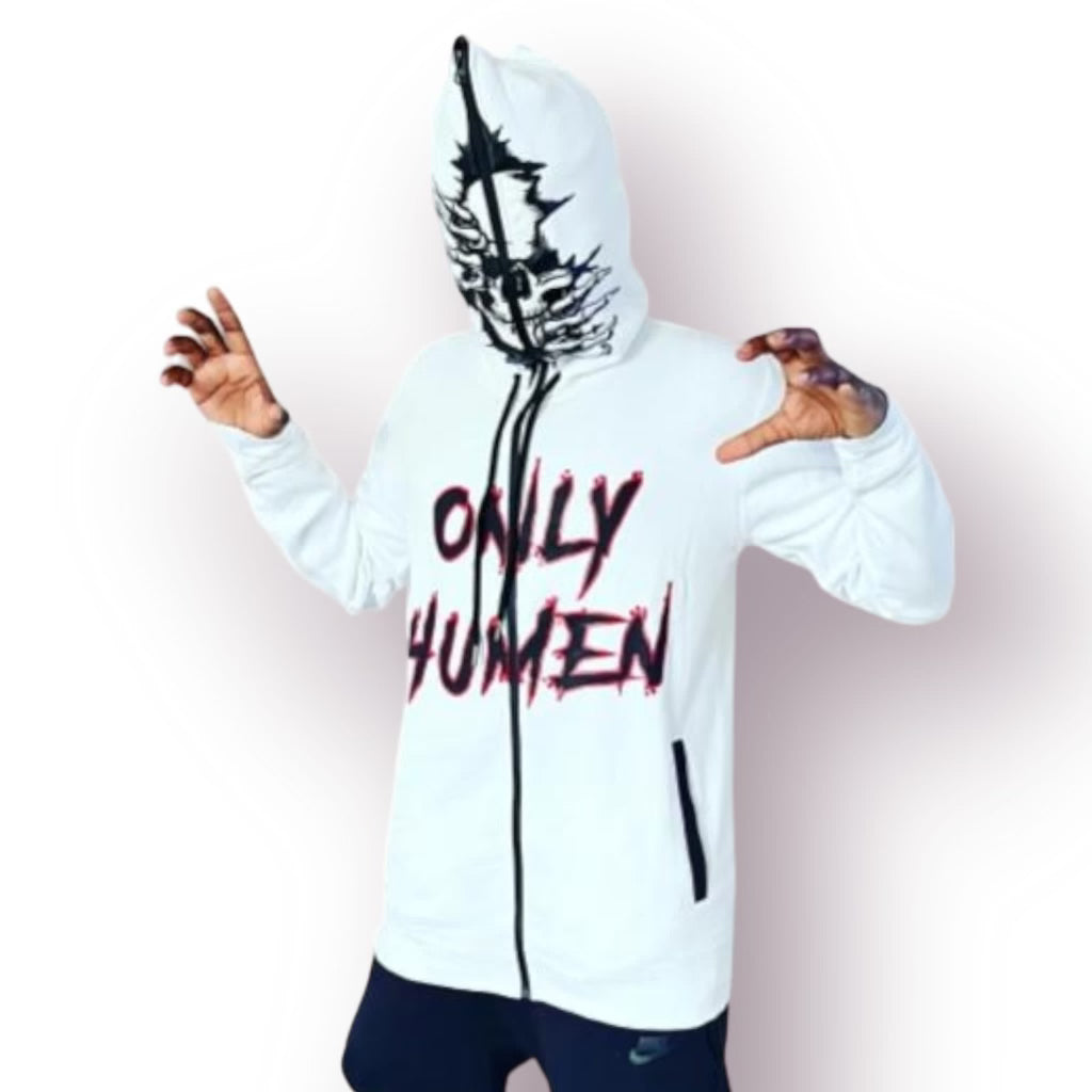 Full Zip Hoodies Jerzi Heart-White